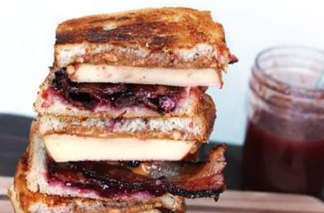 Grilled PB&J with bacon, apple, and pomegranate Recipe on Food52
