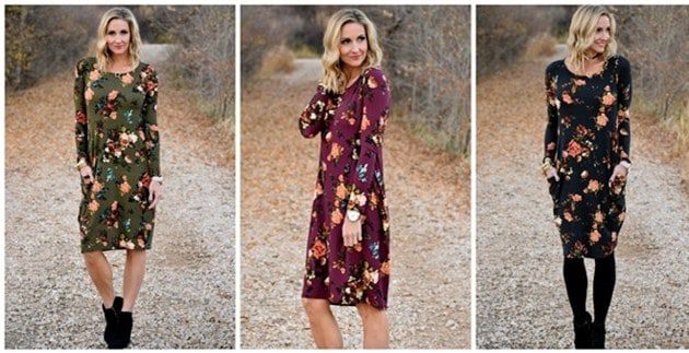 Winter Floral Midi Dress!