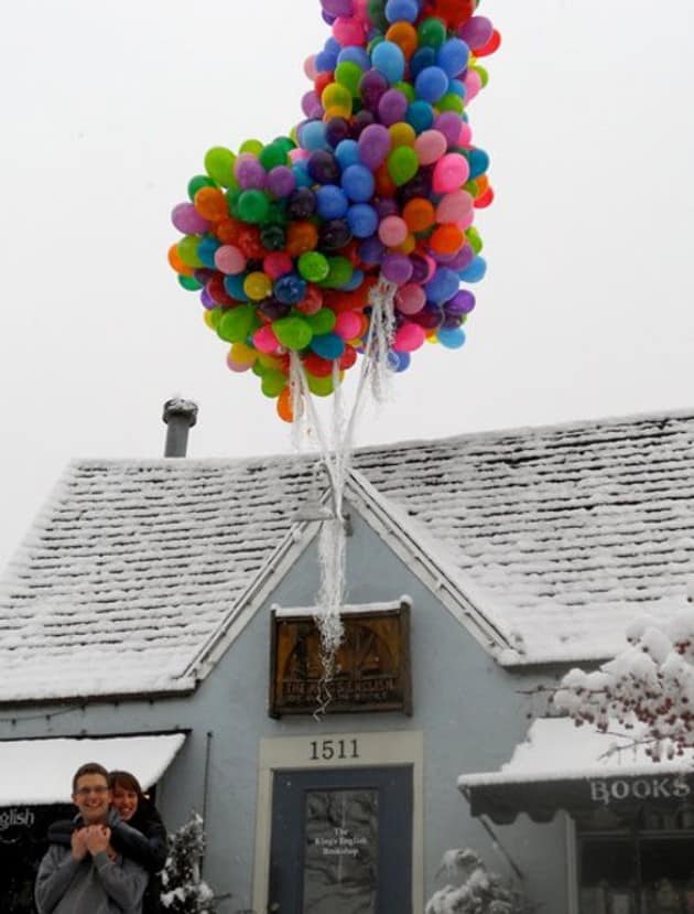 1000 Helium Balloons And A Perfect 'Up' Inspired Proposal With A