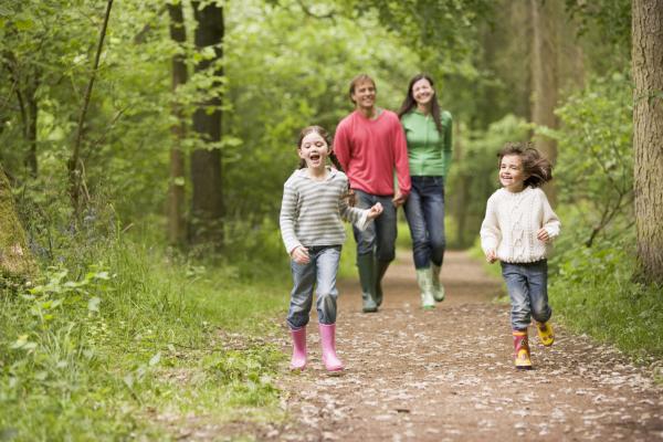 Family on a nature walk