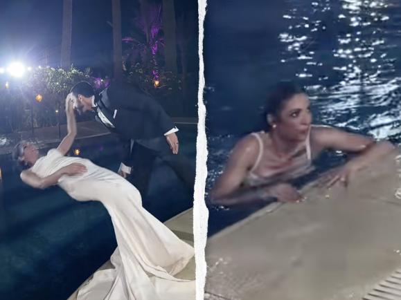 Bride in Pool